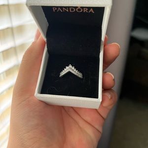 Pandora Princess Wishbone Ring Size 6